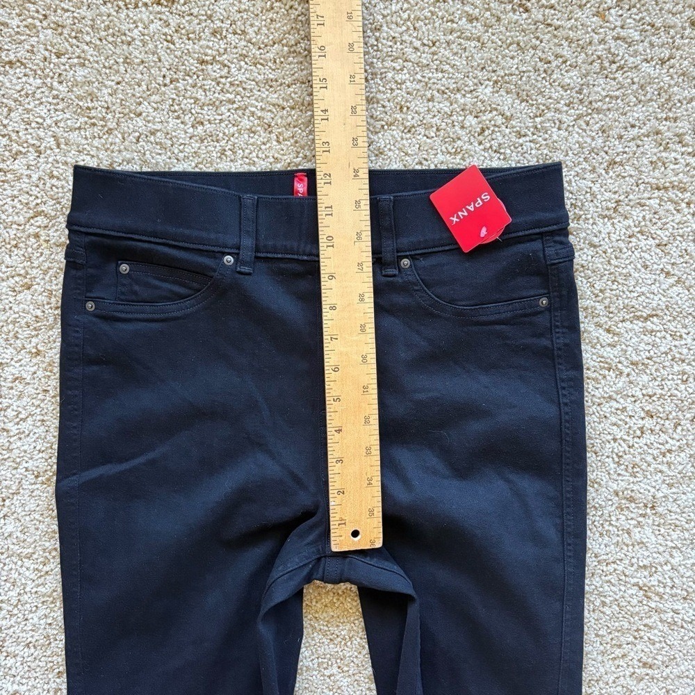 SPANX NWT Kick Flare Jeans Black High Rise Stretch Denim Pants Women's Large - Picture 5 of 7